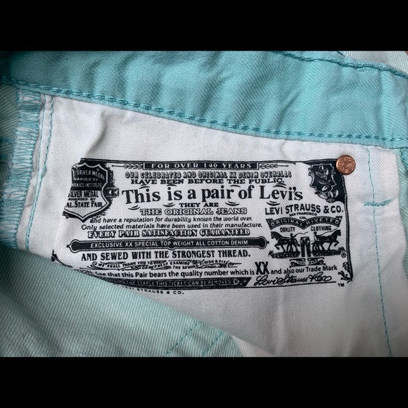 Levi’s Mint Denim Cuffed Shorts NWOT - Picture 7 of 10